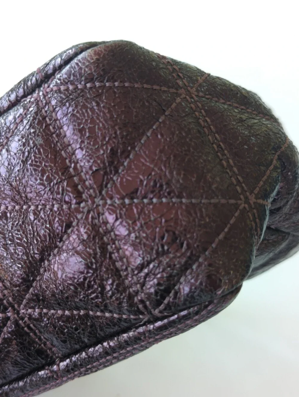 Michael Kors Sloan Dark Purple Shimmery Quilted Bag